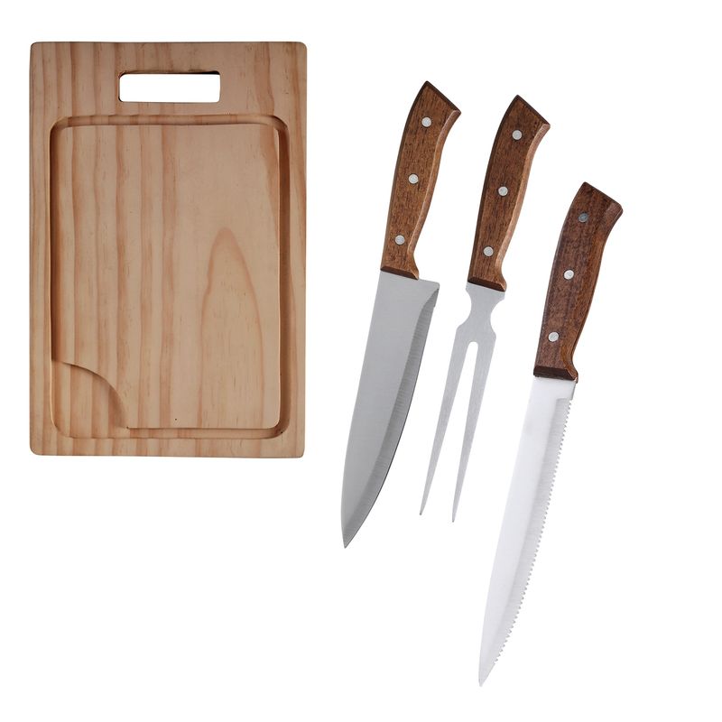 ARTHOME - Set Parrilla 04 Piezas Acero Inoxidable Arthome PAR09