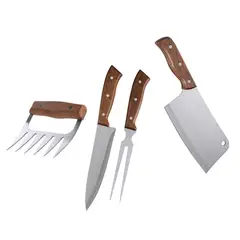 ARTHOME - Set Parrilla 04 Piezas Acero Inoxidable PAR10