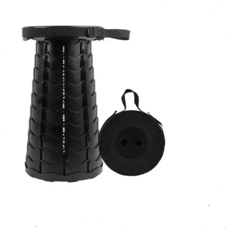 GENERICO - Taburete Plegable Silla Telescopica Silla Portatil Retraible negro