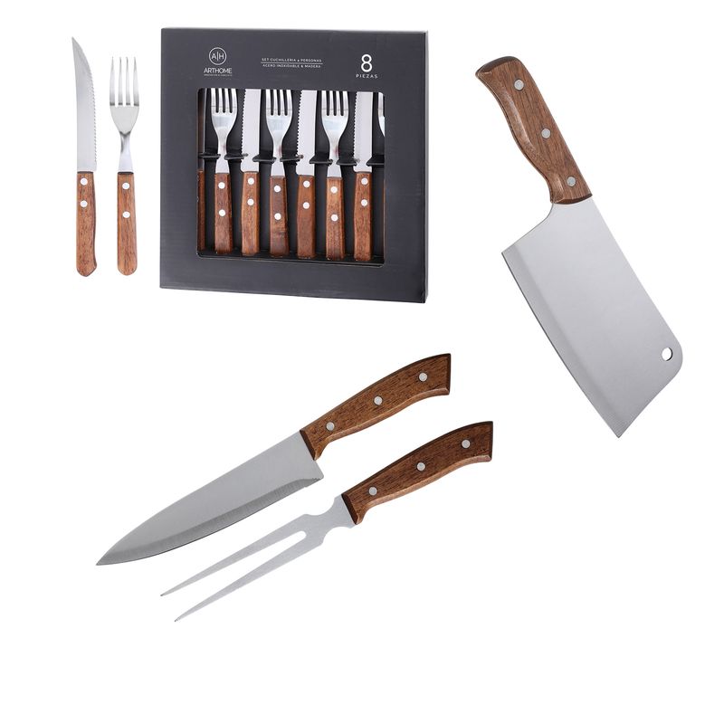 ARTHOME - Set Parrilla 11 Piezas Acero Inoxidable Arthome PAR11