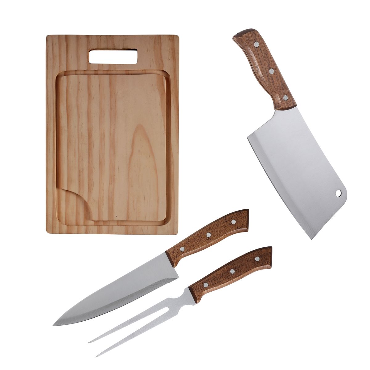 ARTHOME - Set Parrilla 04 Piezas Acero Inoxidable Arthome PAR12