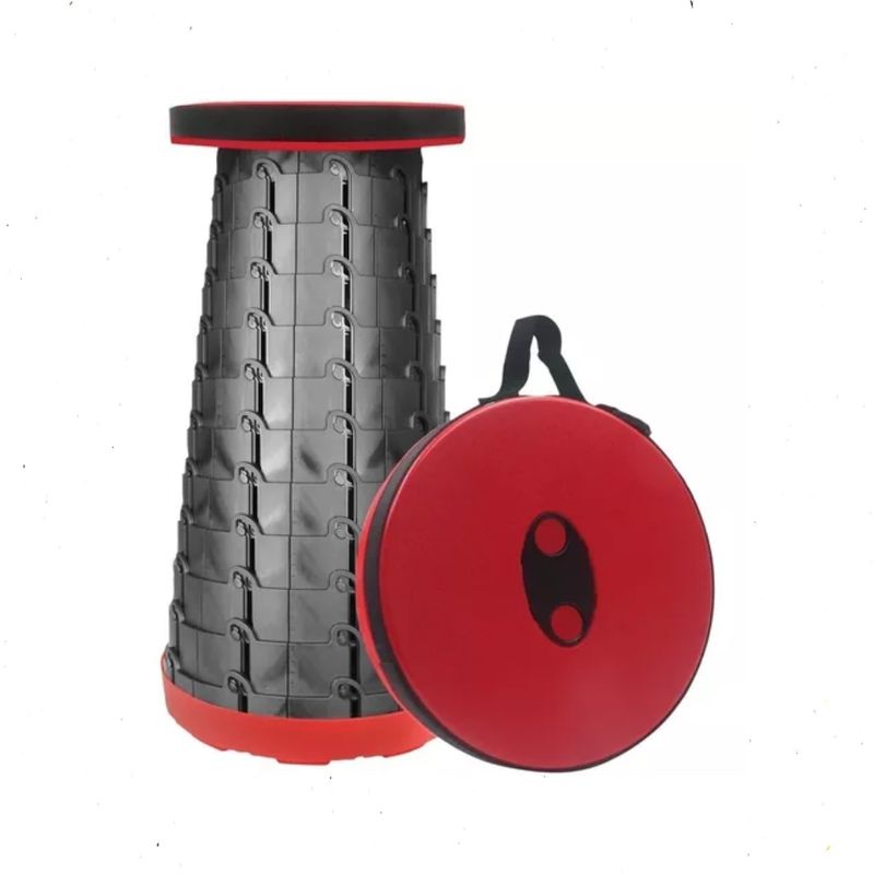 GENERICO - Taburete Plegable Silla Telescopica Silla Portatil Retraible roja