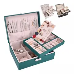 GENERICO - Maletin Joyero Organizador De Joyas Verde