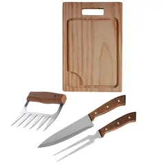 ARTHOME - Set Parrilla 04 Piezas Acero Inoxidable PAR14