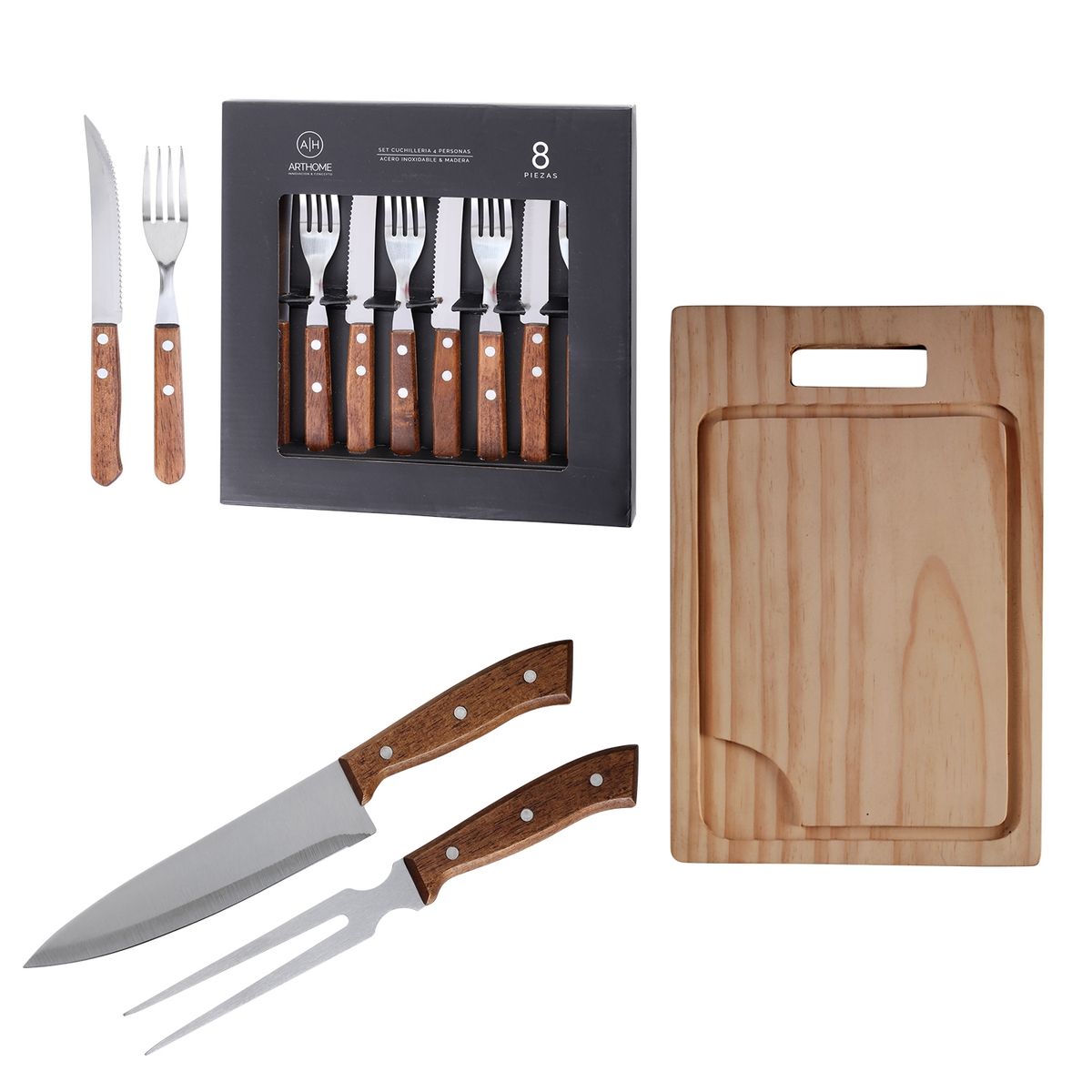 ARTHOME - Set Parrilla 11 Piezas Acero Inoxidable Arthome PAR15