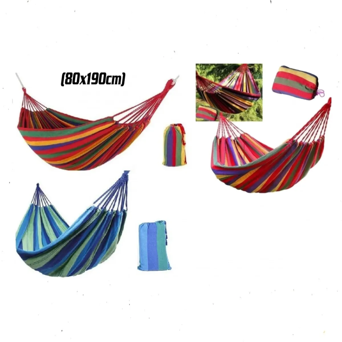 GENERICO - Hamaca Camping algodon 1 Plaza Jardin Colgante Silla Colgante Terraza azul