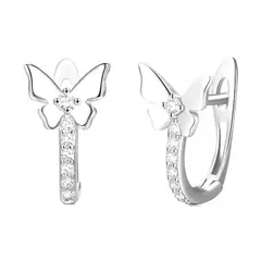 LA GARZA - Aros Mujer Plata Mariposas Argollas