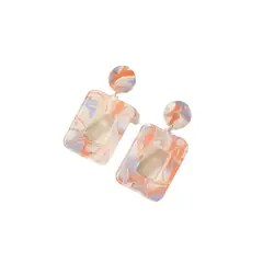 GENERICO - Pendientes largos geométricos con estampado