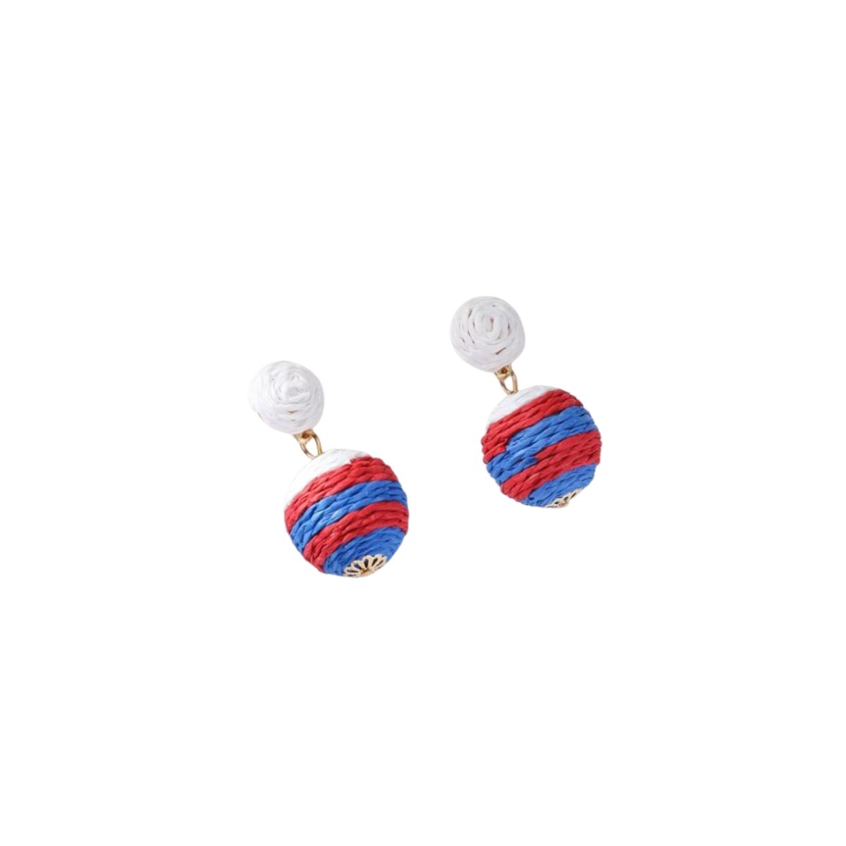 GENERICO - Pendientes estilo redondo ratán tejido