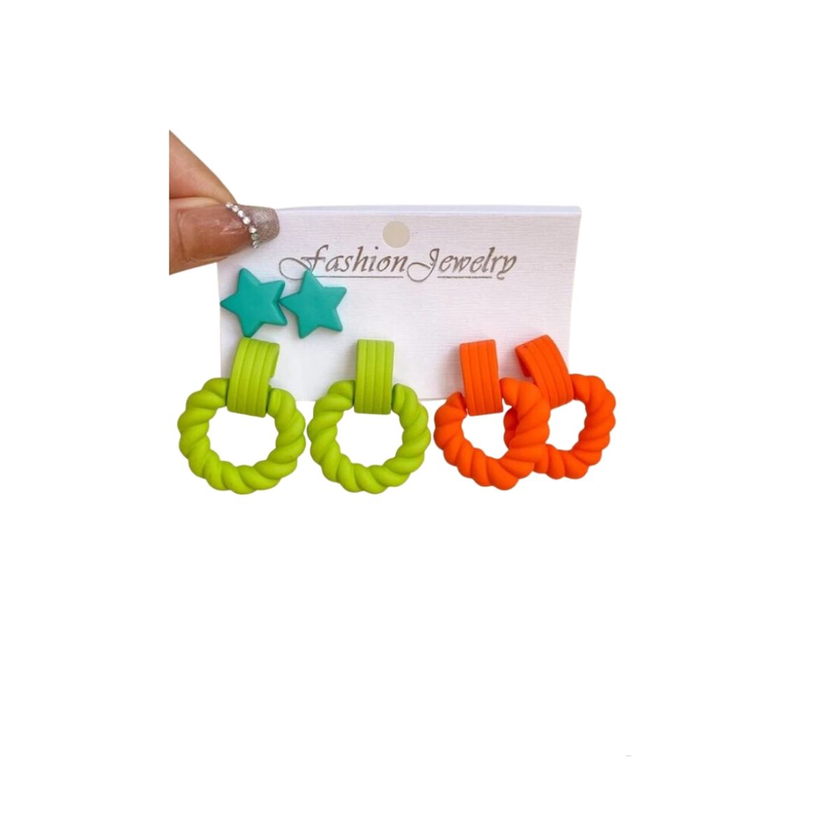 GENERICO - Pendientes con diseño de estrella con diseño girante