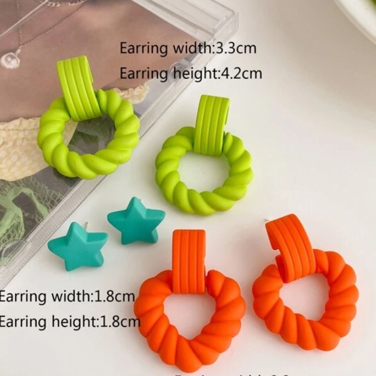 GENERICO - Pendientes con diseño de estrella con diseño girante