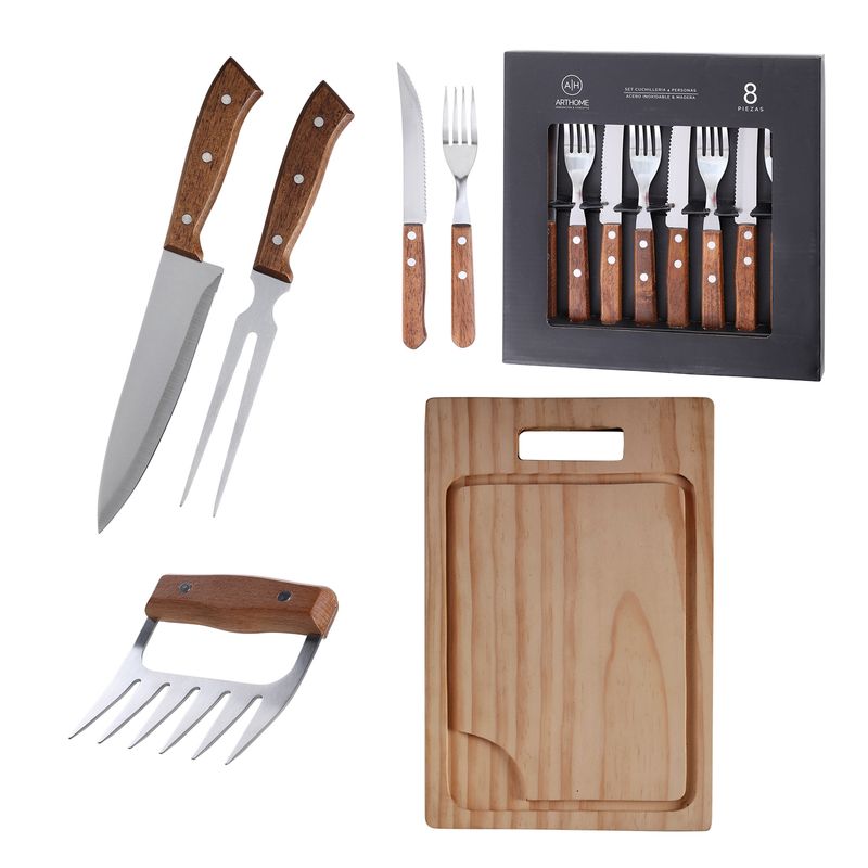 ARTHOME - Set Parrilla 12 Piezas Acero Inoxidable Arthome PAR21