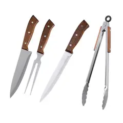 ARTHOME - Set Parrilla 04 Piezas Acero Inoxidable PAR26