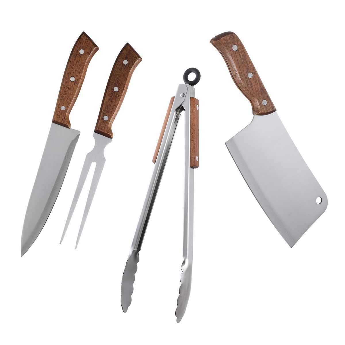 ARTHOME - Set Parrilla 04 Piezas Acero Inoxidable Arthome PAR27