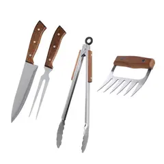 ARTHOME - Set Parrilla 04 Piezas Acero Inoxidable PAR28