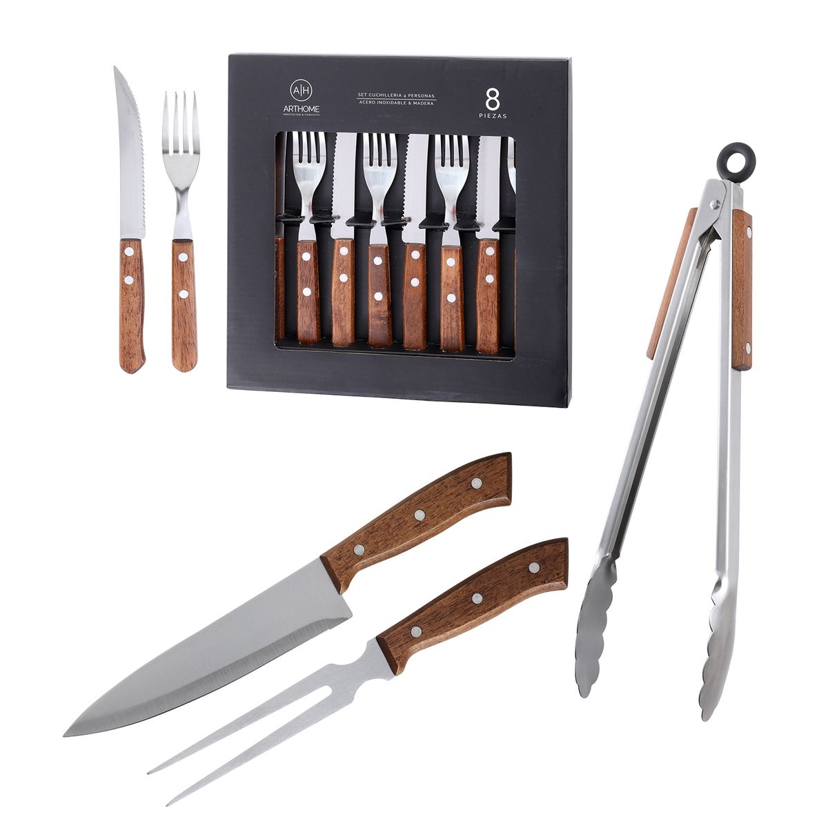 ARTHOME - Set Parrilla 11 Piezas Acero Inoxidable Arthome PAR29