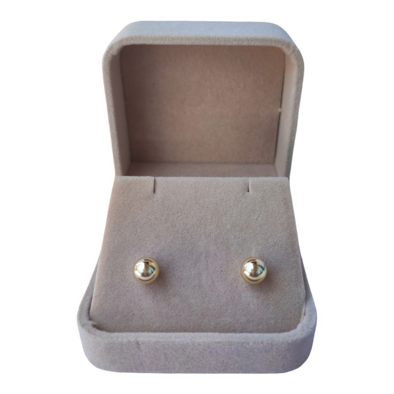 GENERICO - Aro esfera 8 mm de plata 925 bañados en oro 18 k