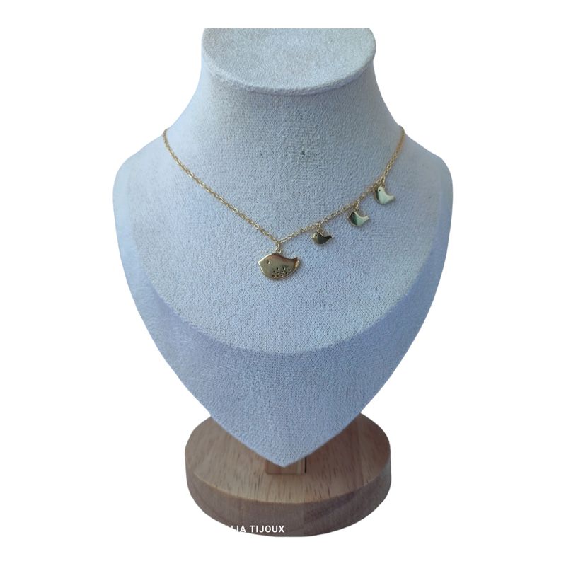 GENERICO - Collar familia mama 3 hijos de plata 925 bañado en oro de 18 k