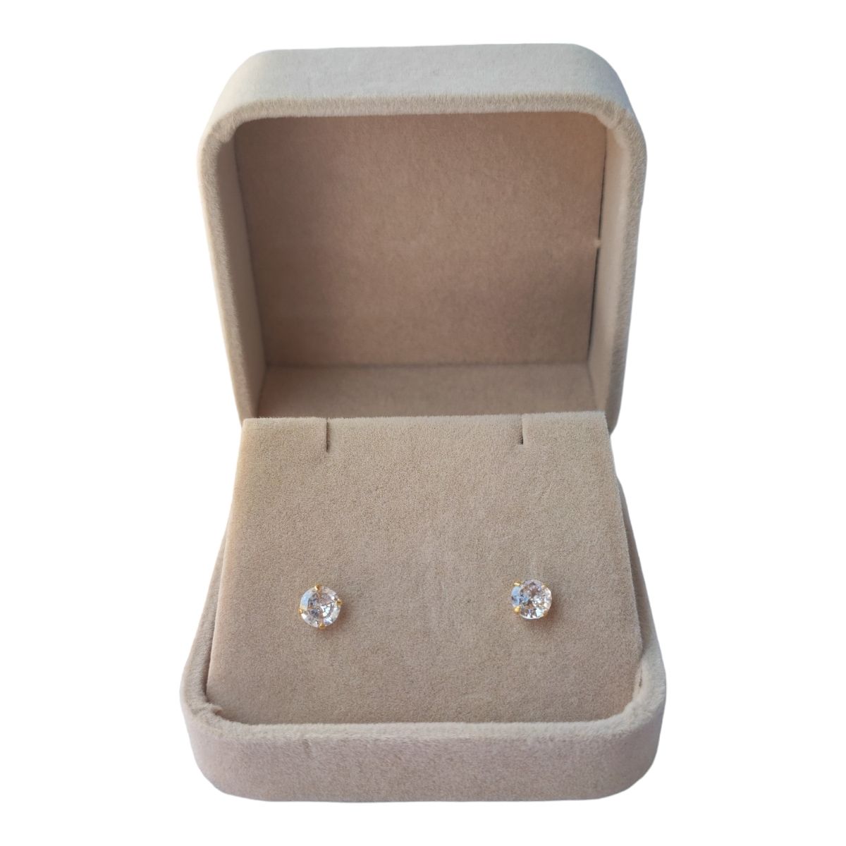 GENERICO - Aro circón 6 mm de plata 925 bañado en oro de 18 k