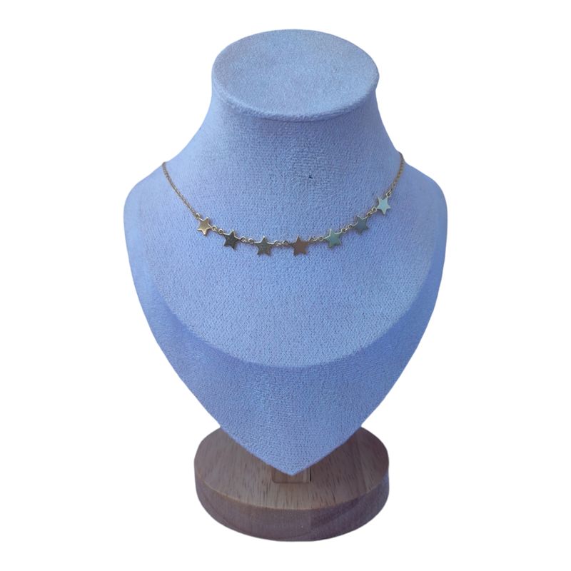 GENERICO - Collar estrella de plata 925 bañado en oro de 18 k