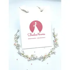 DULCENOVIA - Tocado de novia Corona para el cabello Verbena