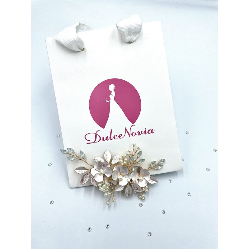 DULCENOVIA - Tocado de novia Peine para el cabello Azucena
