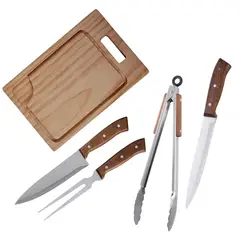 ARTHOME - Set Parrilla 05 Piezas Acero Inoxidable PAR34