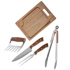 ARTHOME - Set Parrilla 05 Piezas Acero Inoxidable PAR39