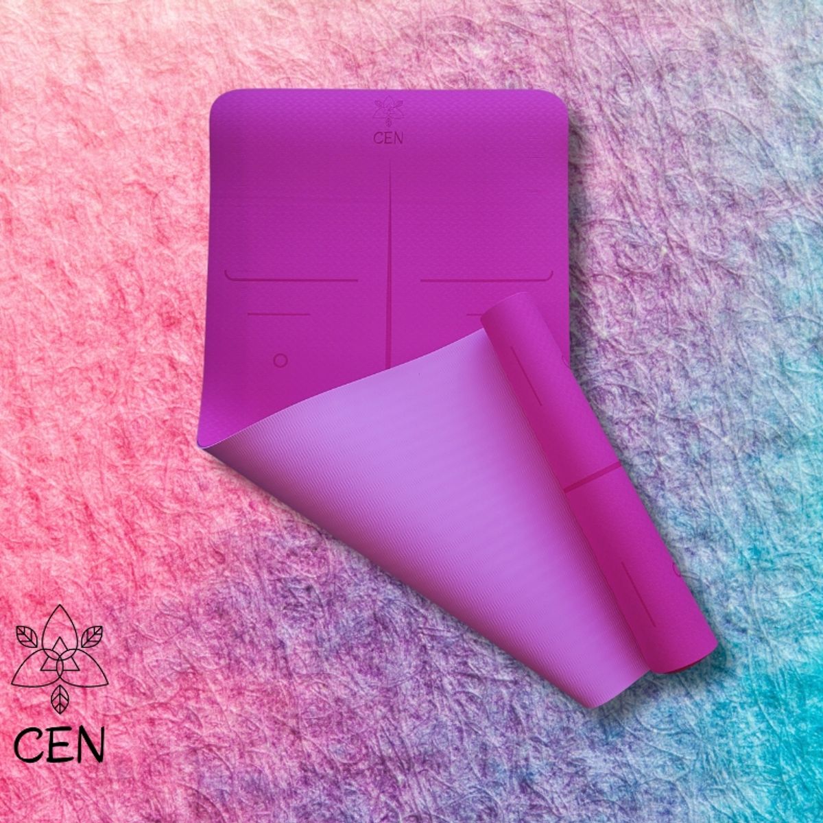 CEN - Mat De Yoga Eco Friendly Tpe Doble Color  Bodyline Mandala