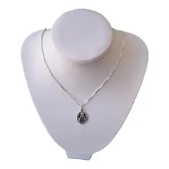 GENERICO - Virgen De Los Rayos Plata Medalla Grande con Cadena 45 Cm Mujer