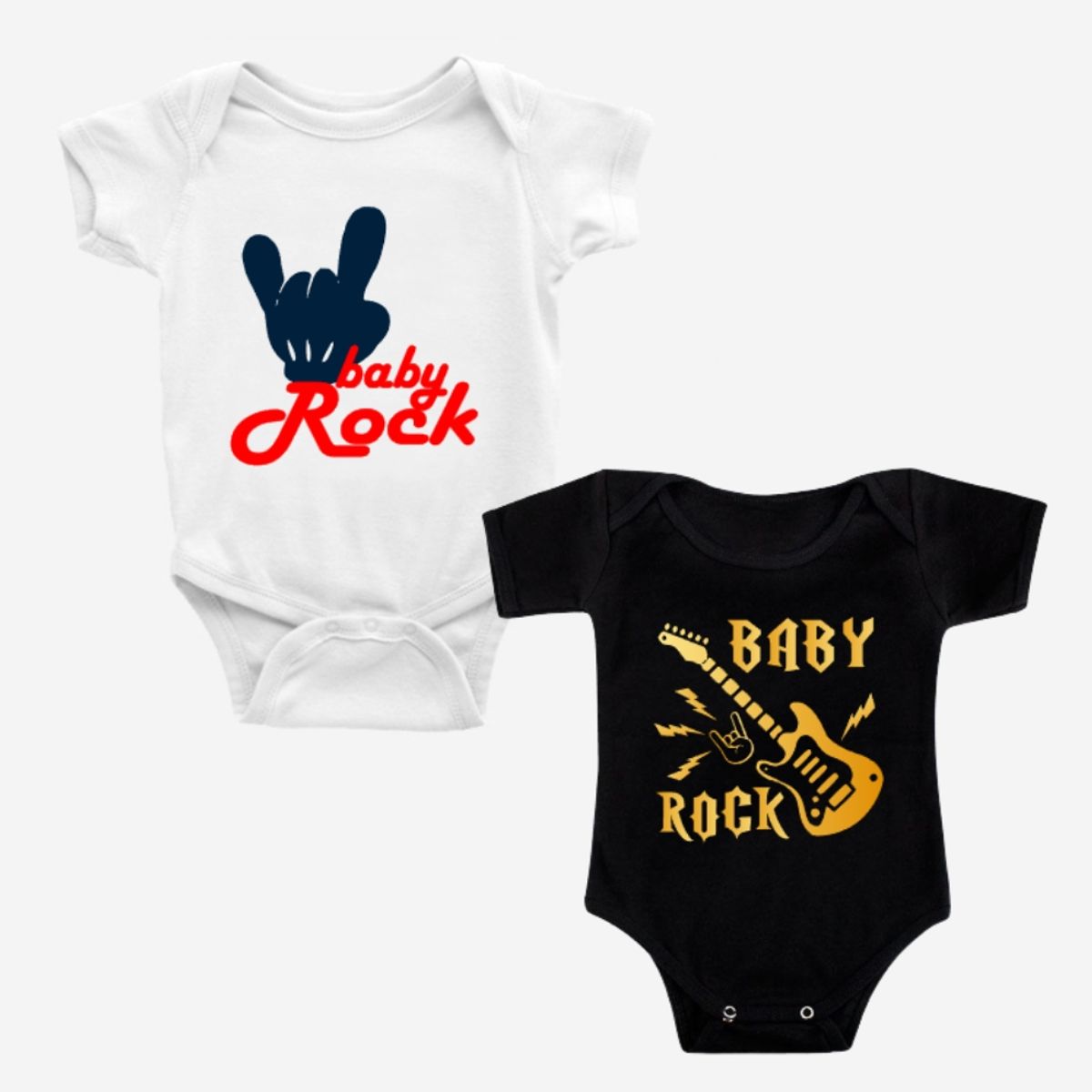 GENERICO - Set 2 Body Bebé Pilucho Baby Rock Guitarra Eléctrica Pack