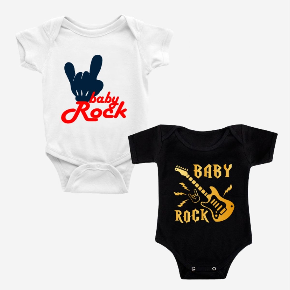 GENERICO - Set 2 Body Bebé Pilucho Baby Rock Guitarra Eléctrica Pack