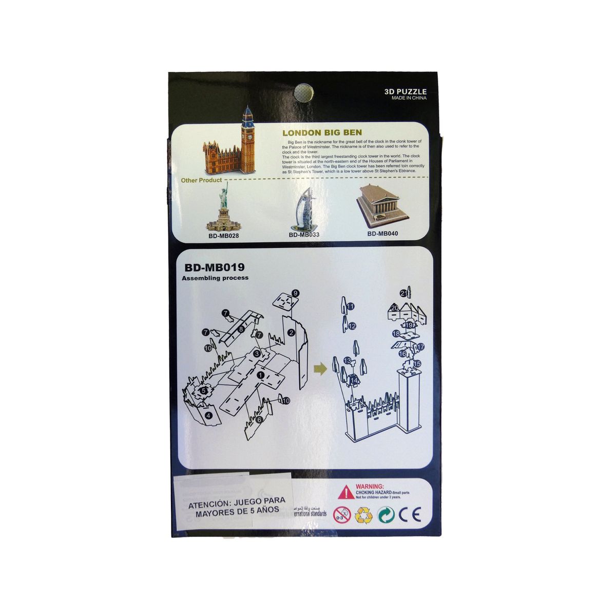 GENERICO - Juego De Rompecabezas Puzzle 3d Big Ben Torre De Isabel