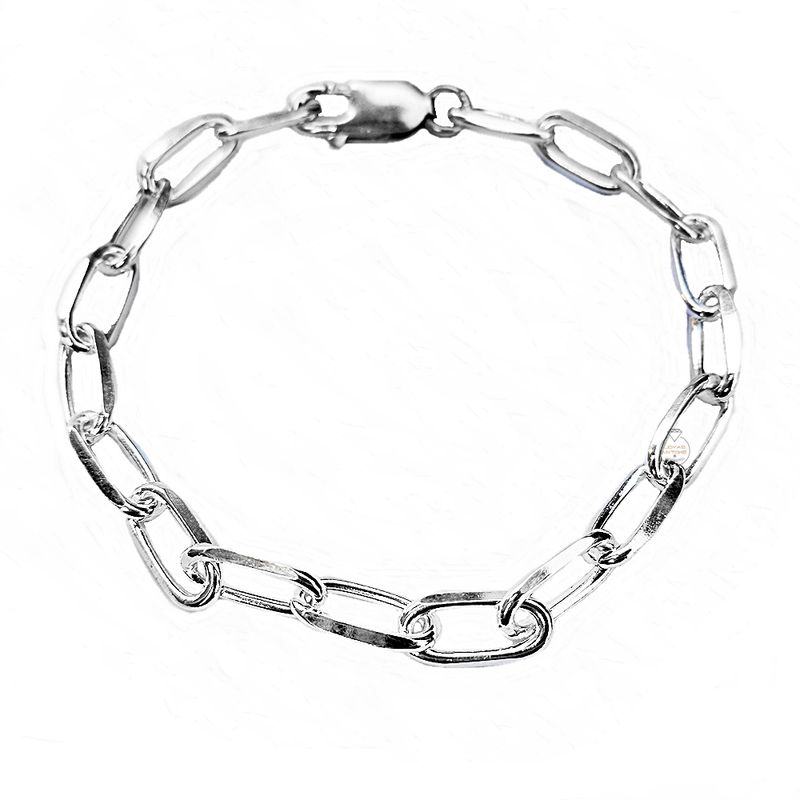 JOYAS MYTOKE - Pulsera Hombre Plata 950 Eslabon Redondeado Gruesa