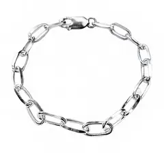 JOYAS MYTOKE - Pulsera Hombre Plata 950 Eslabon Redondeado Gruesa