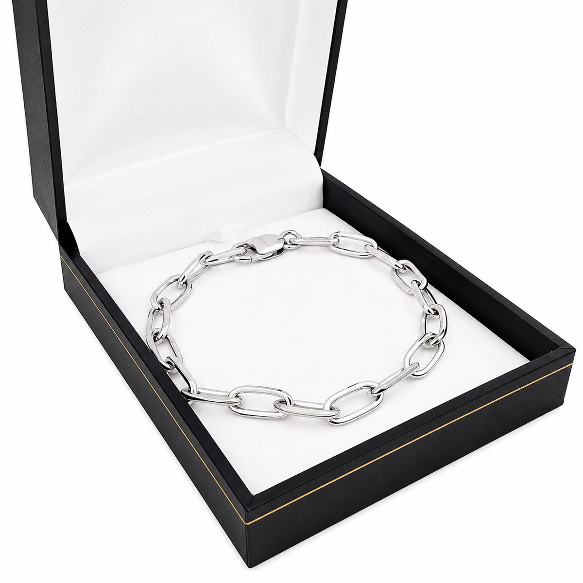 JOYAS MYTOKE - Pulsera Hombre Plata 950 Eslabon Redondeado Gruesa