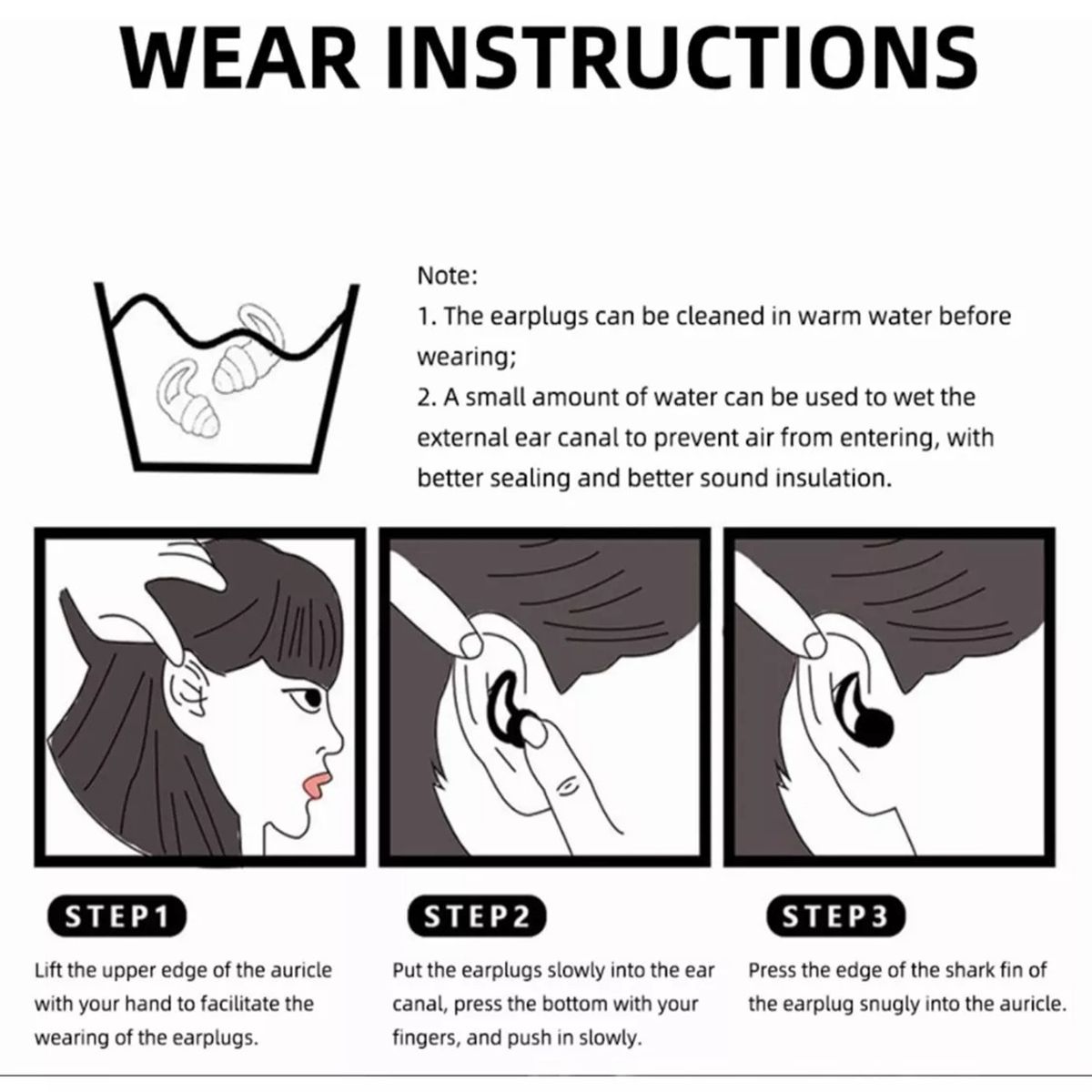 EDWINAYY - Tapones Los Oídos Silicona Reducción Ruido Para Dormir 40db