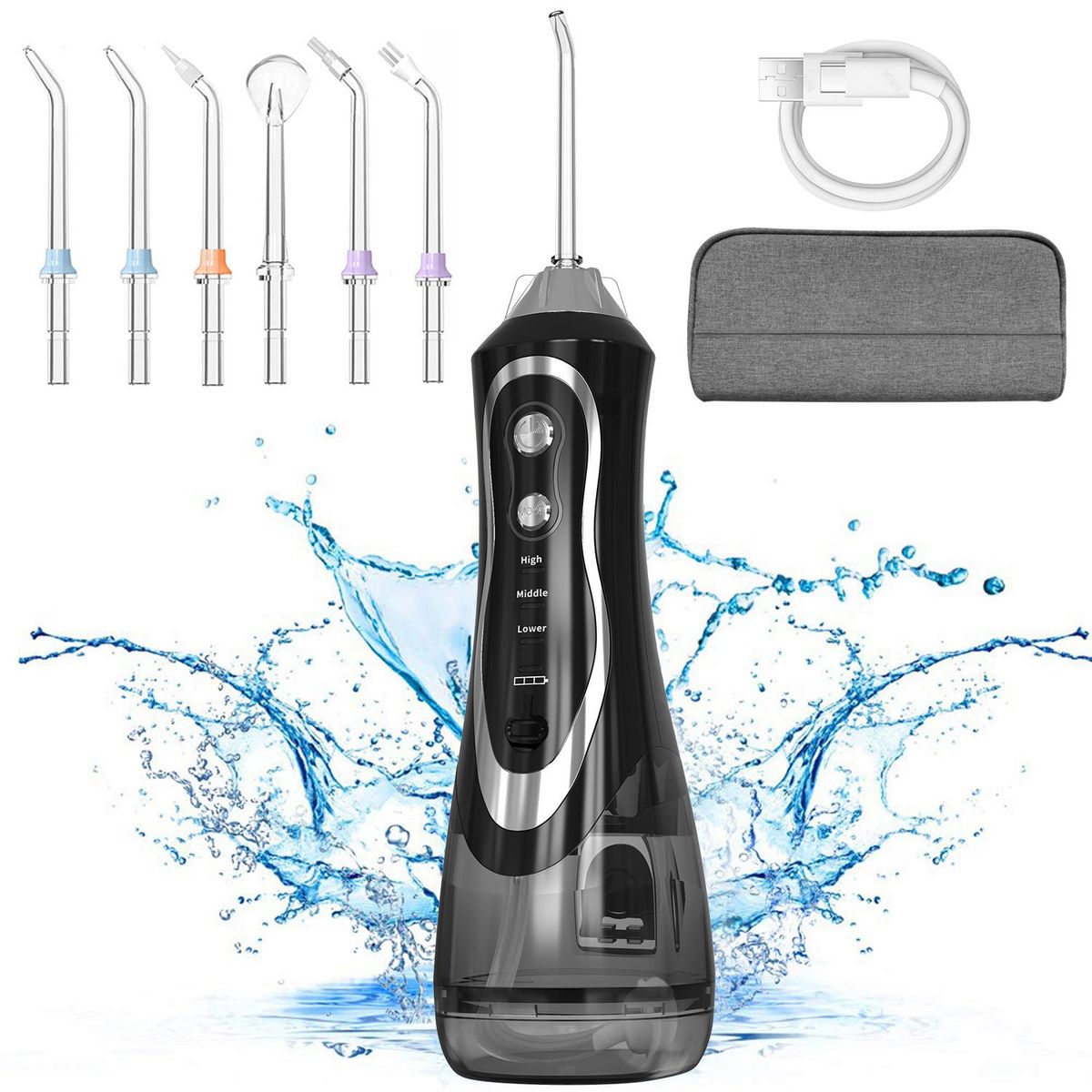 EVERSO - Irrigador Bucal Waterpiks Limpiador Dental Recargable Portatil Higiene