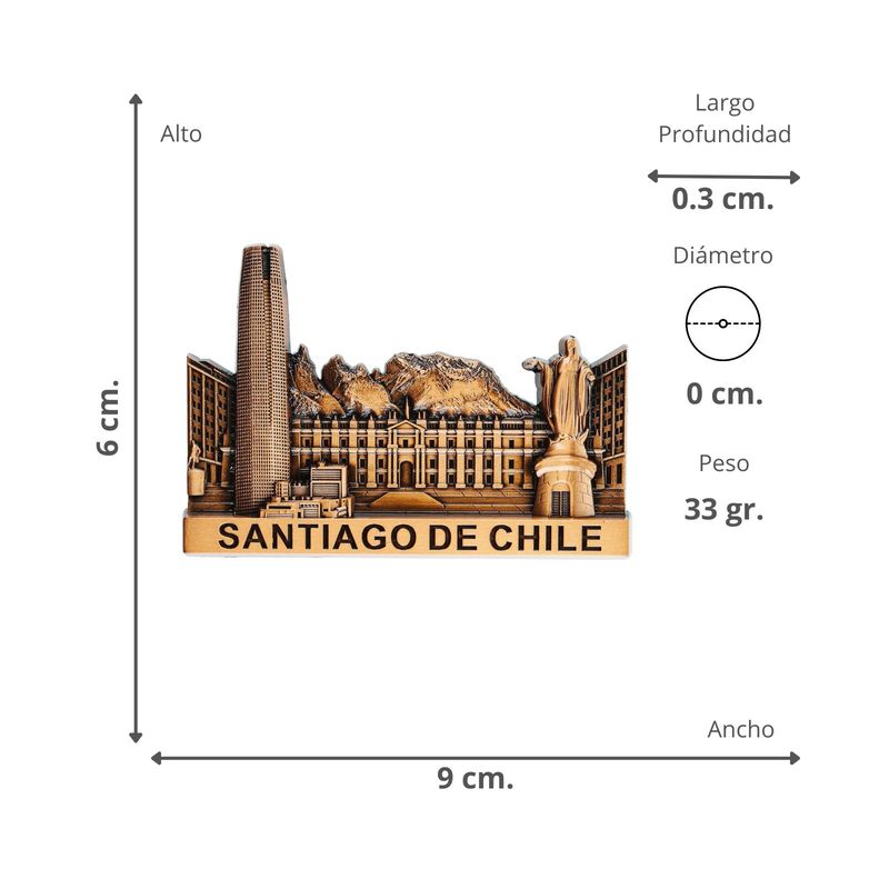 SOLEIO - Imán Refrigerador Souvenir Santiago