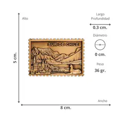SOLEIO - Pack 5 Imanes Refrigerador Souvenir Chile Cobre