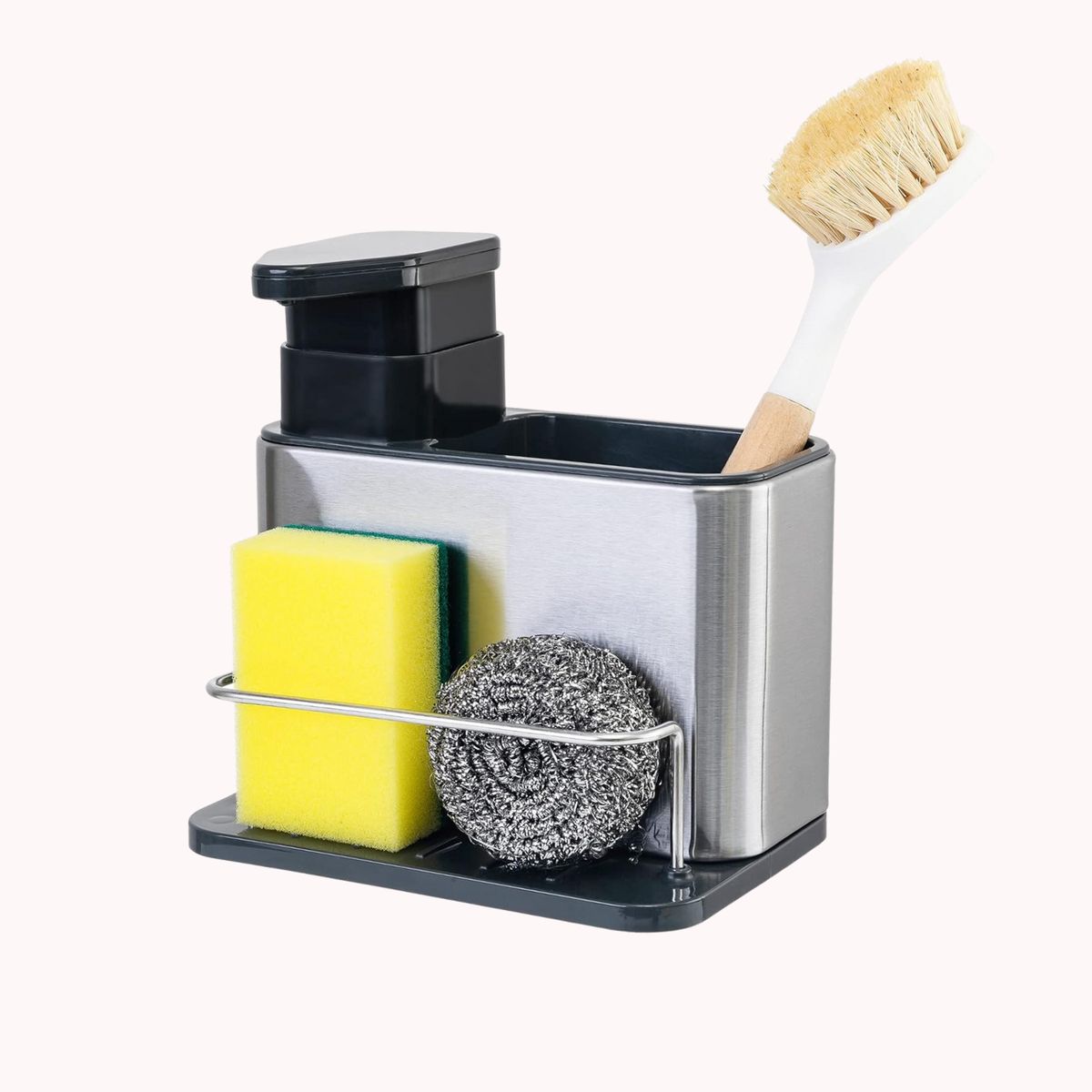 SANTU HOME & DECO - Dispensador De Jabón Lavalozas Con Organizador Y Soporte