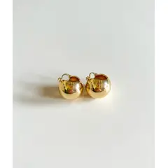 GENERICO - Aros bañados en oro 14kt forma de bola sin níquel