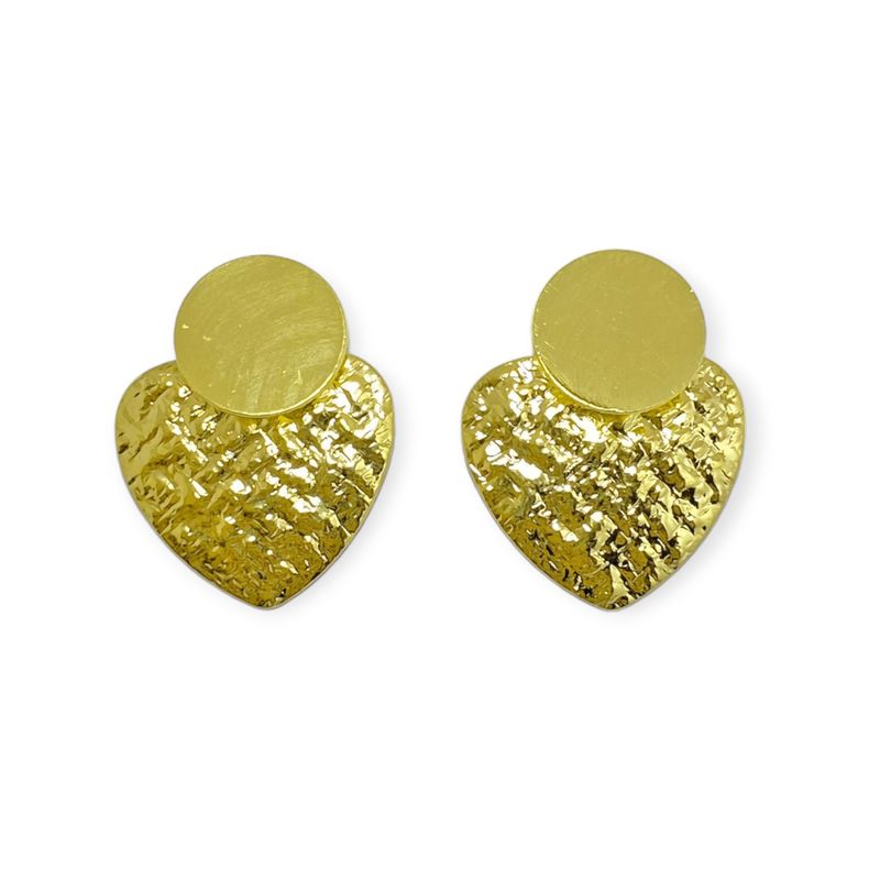 ANDREA COGGIOLA JOYAS - Aros Madison Corazón Martillado Enchapado Oro 18K