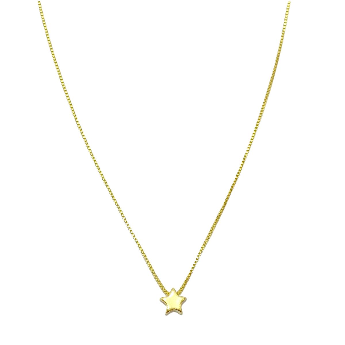 COGGIOLA - Collar Estrella Pequeña Plana 7mm Enchapado Oro 18K