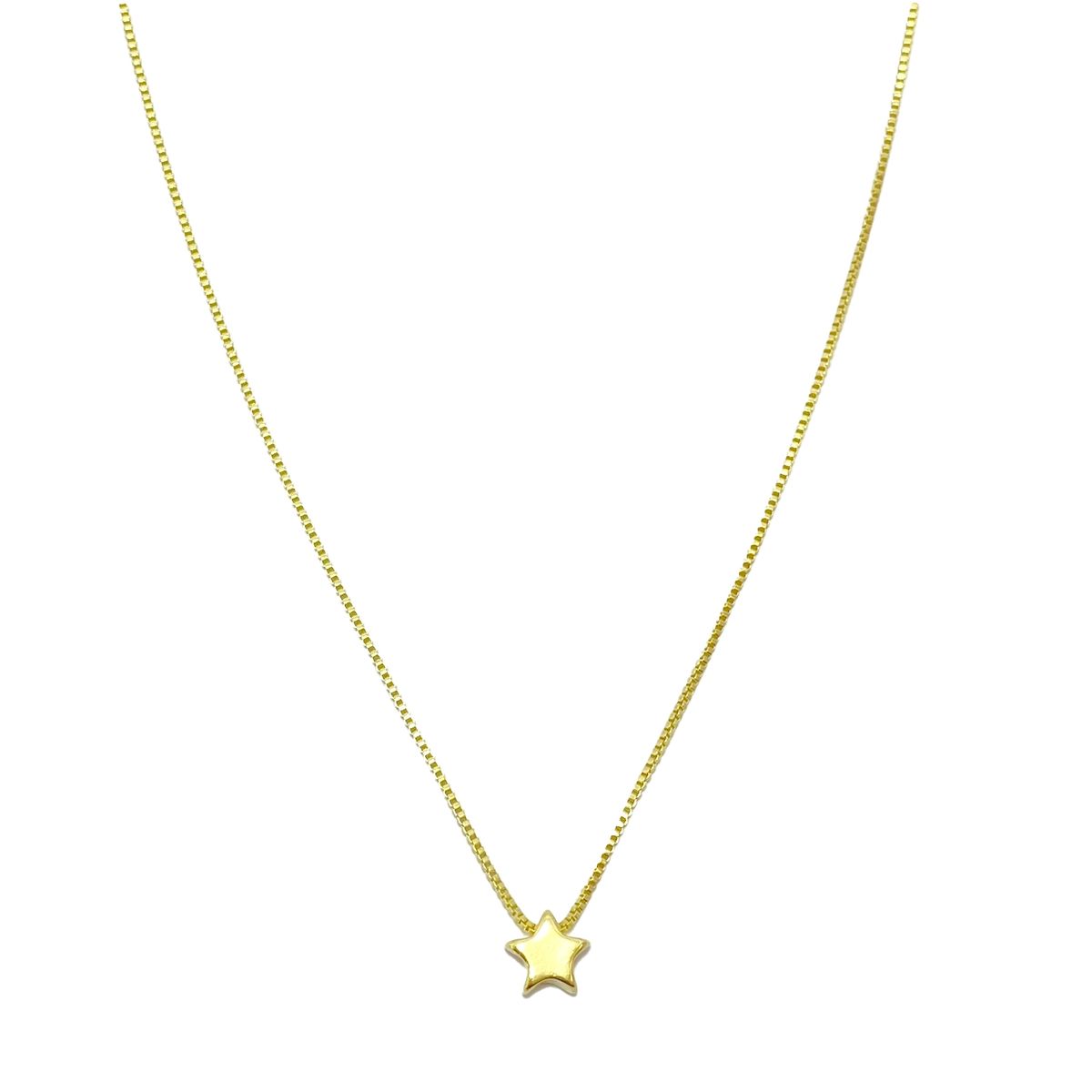 COGGIOLA - Collar Estrella Pequeña Plana 7mm Enchapado Oro 18K