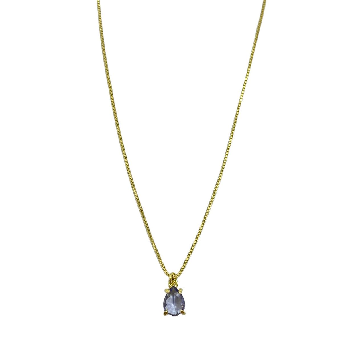 COGGIOLA - Collar Gota Circón Morado Enchapado Oro 18K