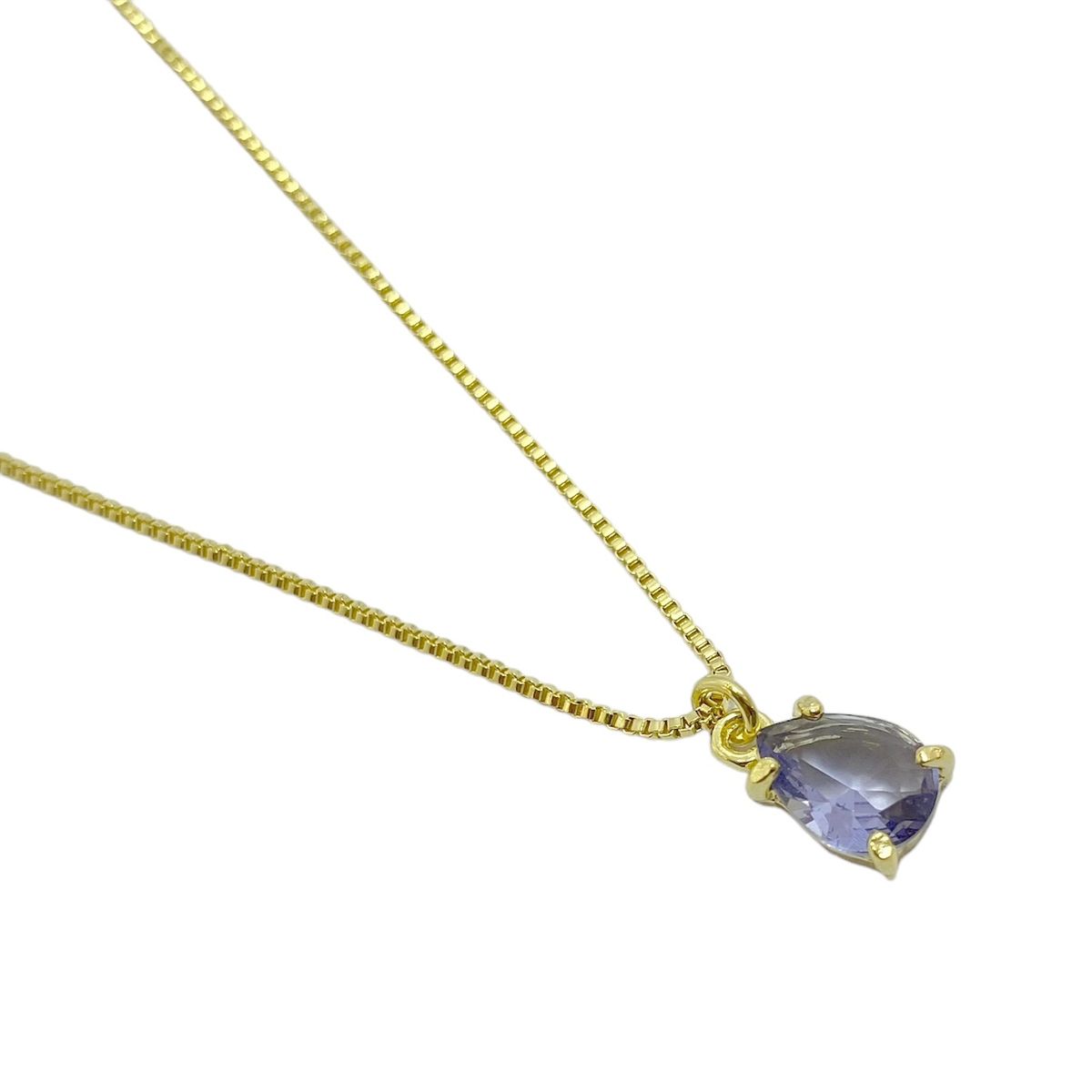 COGGIOLA - Collar Gota Circón Morado Enchapado Oro 18K