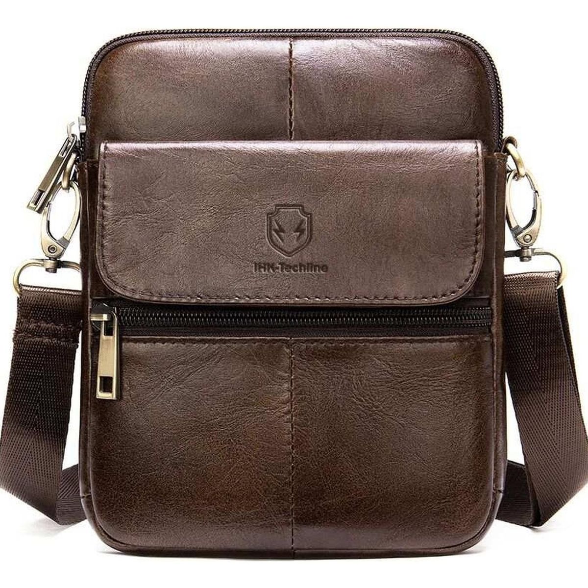 IHK TECHLINE - Ihk-techline Bolso Bandolera Retro Alta Calidad Cuero