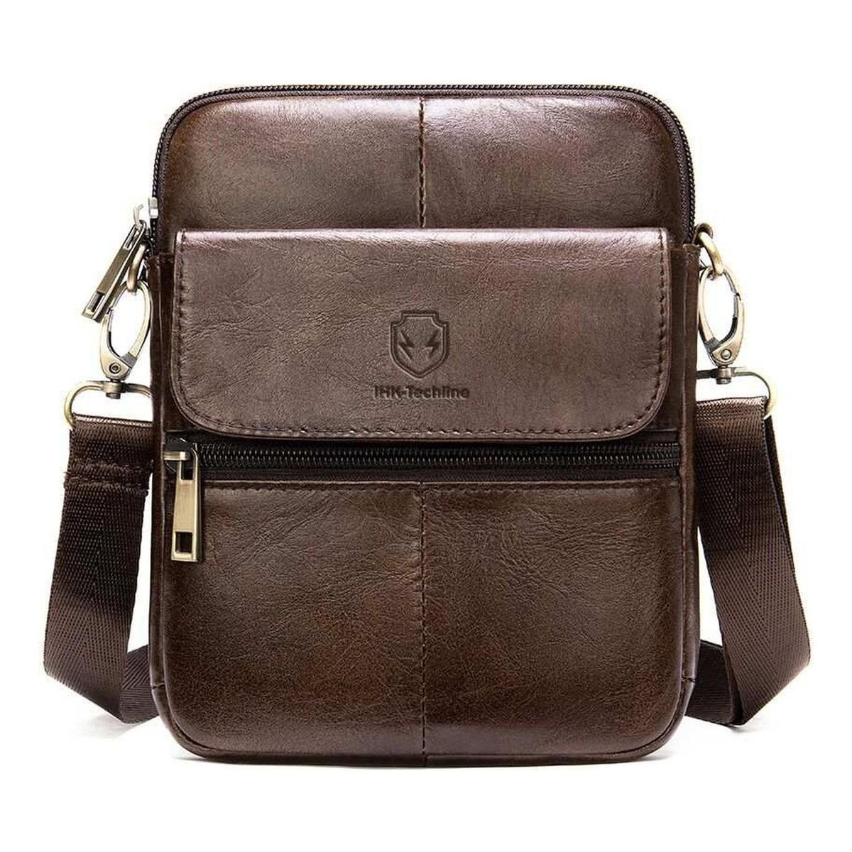 IHK TECHLINE - Ihk-techline Bolso Bandolera Retro Alta Calidad Cuero