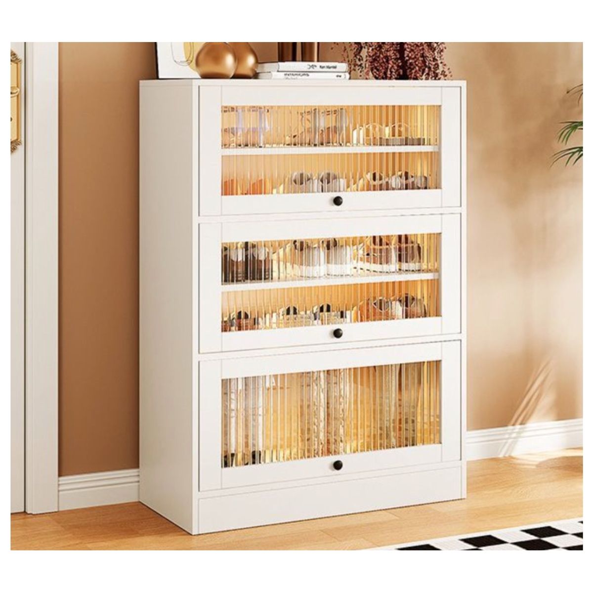 HOMER DESIGN - Zapatero Organizador Multifuncional Estante Cocina Living con vidrio